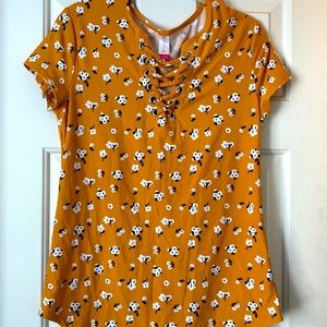 NoBo™️- mustard, floral print T-shirt